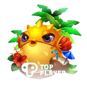 ROYALMANILA fishing arcade game interface with vibrant ocean design